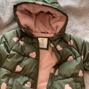 GAP Heart Patterned Green Jacket